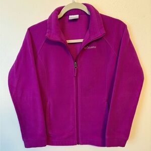 Fuchsia Columbia Fleece Zip-Up Jacket | Youth Girls Large 14/16